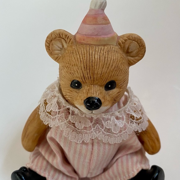 Vintage Homco Ceramic Jointed Teddy Bear Girl Figurine - Picture 3 of 5